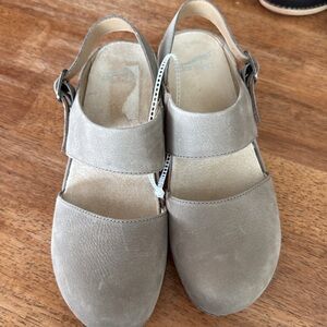 Dansko Lucia Nubuck Suede Slingback Open Clogs